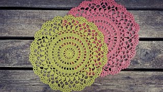 How To Crochet Easy Round Lace Doily [upl. by Parrish]