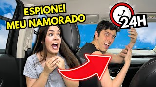 ESPIONEI MEU NAMORADO no CARRO por 24 HORAS deu treta [upl. by Yddub]