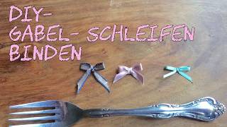 DIY Schleifen binden mit dem GabelTrick Anleitung Hochzeit Deko Einladungen [upl. by Adelpho847]