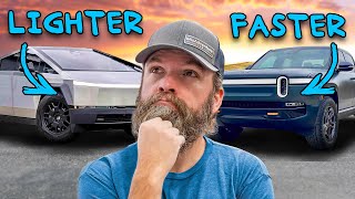 Cybertruck VS Rivian R1T A NonScientific Comparison [upl. by Lear]