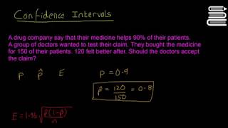 Leaving Cert Maths  Statistics 30  Confidence Intervals 3 [upl. by Milty131]