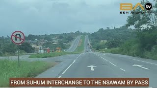 ACCRA TO KUMASI ROAD DUALISATION FROM SUHUM TO NSAWAM Real Life Scenes [upl. by Anitsyrc253]