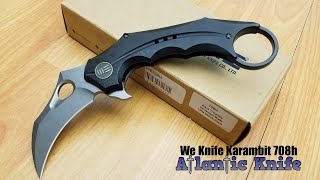 WE KNIFE 8quot BLACK KARAMBIT HAWKBILL FLIPPER FOLDING POCKET KNIFE  708H [upl. by Deenya]