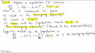 Logistic Model for Population Growth  946 [upl. by Anoel476]