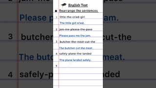 English Grammar  Rearrange the Sentences  For Kids and Beginners [upl. by Heida]