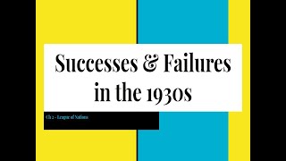 League of Nations success and failures in the 1930s [upl. by Ayikahs]