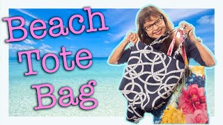 Easy Beach Tote Bag Simple Steps No Pattern Needed [upl. by Hans]