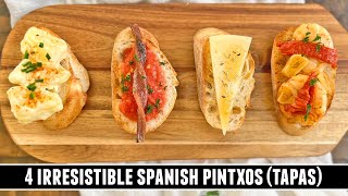 4 IRRESISTIBLE Spanish Pintxos  Quick amp EASY Tapas Recipes [upl. by Sion]