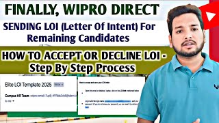 Wipro Sending LOI Mail Latest News  Direct Onboarding Mail  Offer Letter JoiningOnboarding Date [upl. by Airtemad23]