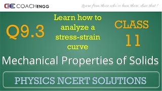 Mechanical Properties of Solids Exercise 93 NCERT Solutions Class 11 Stress Strain Curve [upl. by Cote245]