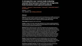 5 Blood pressure and heart rate in dogs with brain herniation under general anesthesia [upl. by Zetnauq]