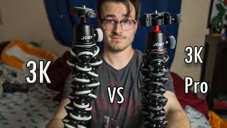 Joby GorillaPod 3k vs 3k Pro  A Comparison Tech Review [upl. by Revned]