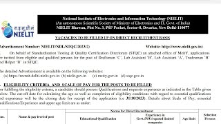 NIELIT TradesmanB amp Helper syllabus detailed discussionExam date out [upl. by Yenruogis]