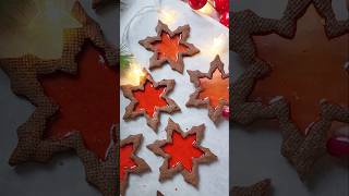 Jolly Rancher Snowflake Cookies❄️❤️ Christmas baking cookies [upl. by Ahcim]