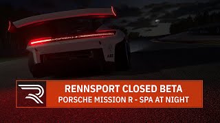 Rennsport Closed Beta gameplay Porsche Mission R at SpaFrancorchamps at night [upl. by Nomzed471]