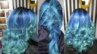 Cabelo azul turquesa com verde [upl. by Eelibuj446]