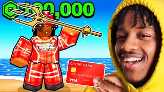 Spending 100000 On A FISHING ROD In Roblox Fisch [upl. by Aikemahs]