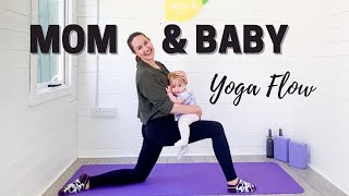 MOM amp BABY YOGA FLOW  Postpartum Yoga for Mom amp Baby Together  LEMon Yoga [upl. by Rufus]