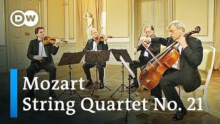 Mozart String Quartet No 21 Prussian No 1  Gewandhaus Quartet [upl. by Ardnua104]