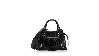 Balenciaga Croco Effect Neo Classic Gold Mini City Black [upl. by Kingdon]