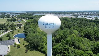 Catawba Island Water Tower Ottawa County Ohio July 2024 4k [upl. by Ynnaf]