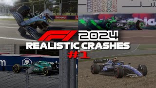 F1 2024 REALISTIC CRASHES 1 [upl. by Marcille]