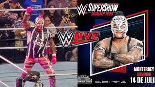 ENTRADA DE REY MYSTERIO EN MONTERREY CON LA PLAYERA DE RAYADOS 15 de julio de 2024 [upl. by Eillib]