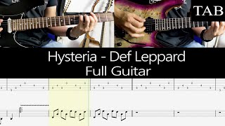 HYSTERIA  Def Leppard Phil Collen amp Steve Clark FULL guitar cover  TAB [upl. by Haonam97]