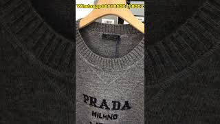 Comfortable wear Prada Cashmere and wool Prada logo crew neck sweater Grey from BOOTSFY shirt [upl. by Theta]