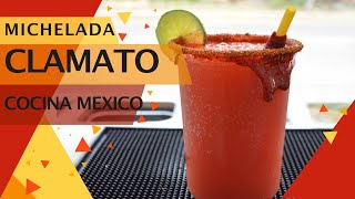 Cómo preparar michelada con clamato  Cocina México [upl. by Elleinnod]