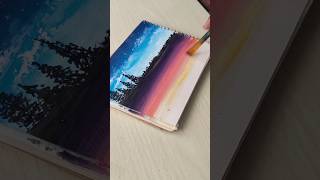 Double Scenery Painting 🎨💖 Morning and evening 🌆artshortsshortviralyoutubeshortsartshorts [upl. by Ophelie542]