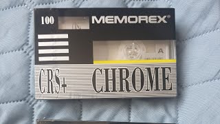 Memorex CRS 100 Chrome 1991 cassette tape unwrapping [upl. by Marbut]