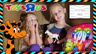 I Mailed Myself in a Box to Toys R Us with Little Sister Madison IT WORKED Whats in My Backpack [upl. by Venu]