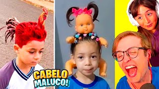 OS MELHORES CABELOS MALUCOS do DIA do CABELO MALUCO na ESCOLA Muito Engraçado [upl. by Assel765]