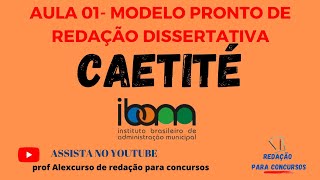 CAETITÉ  Modelo de redação dissertativa  IBAM concursocaetité redaçãoibam [upl. by Aisilef507]