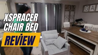 XSPRACER Convertible Chair Bed Review 🛋️  3 in 1 Sleeper with Stepless Adjustable Backrest [upl. by Michale]