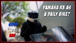 Is Yamaha R3 okay as everyday bike  Lane Splitting in a very HOT day [upl. by Aoht]