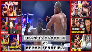 PFL Francis Ngannou vs Renan Ferreira Fight Reactions [upl. by Pack]