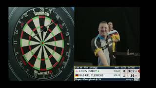 108 vs 107 Average Chris Dobey vs Gabriel Clemens  Players Championship 29 2024 [upl. by Sualakcin596]