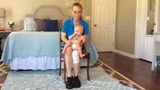 Teaching Dynamic Sitting Balance Exercises for a Baby with Low Tone 12 [upl. by Kinnon181]