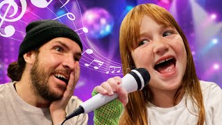 ADLEYs SOLO CONCERT Dad LOVES the songs Adley sings for her basement karaoke MUSiCAL performance [upl. by Yrak426]