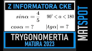 Informator CKE  zadanie maturalne  trygonometria [upl. by Ardrey]