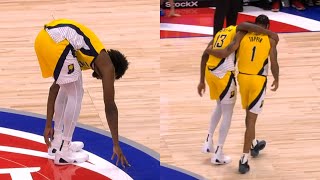 James Wiseman tears Achilles after shooting a 3 in first game of season 😢 [upl. by Fish]