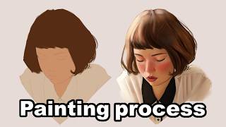 My digital painting process from start to finish no commentarysped up x2  photoshop [upl. by Bayless666]