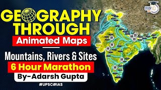 Understand Indian Geography through 2D Animation  Mountains Rivers Dams National Parks  UPSC GS [upl. by Jauch]