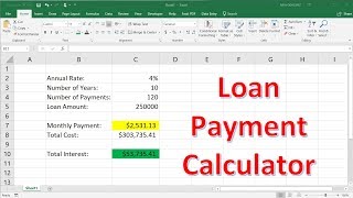 How To Calculate Loan Payments Using The PMT Function In Excel [upl. by Imehon]