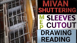 Sleeves amp cutout Drawing reading in Mivan shutteringMIVAN COURSE IN DESCRIPTION PART11 [upl. by Sidwel]