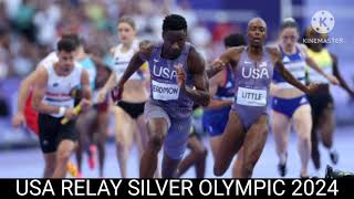 Usa relay  Relay 4 400 Olympic silver usa  Relay Olympic 2024 [upl. by Oicafinob]