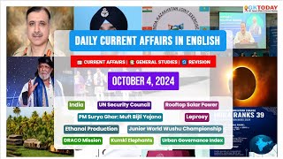 04 October 2024  Current Affairs in English by GKTODAY 🎯 [upl. by Htebizile]