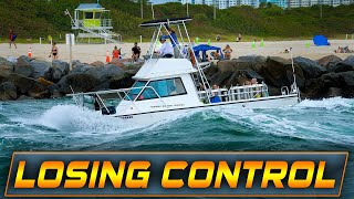 BOATS STRUGGLING AT HAULOVER INLET   HAULOVER BOATS  WAVY BOATS [upl. by Kramnhoj772]